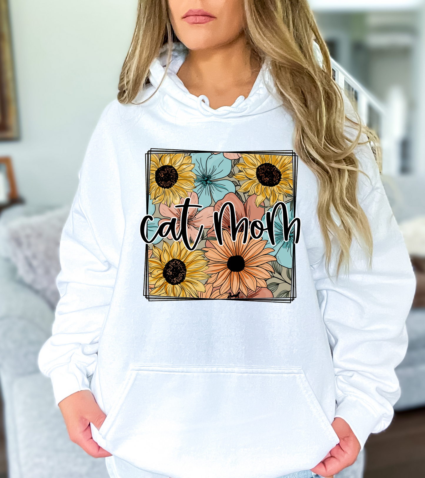 Pastel Floral Box Cat Mom - DTF Transfer