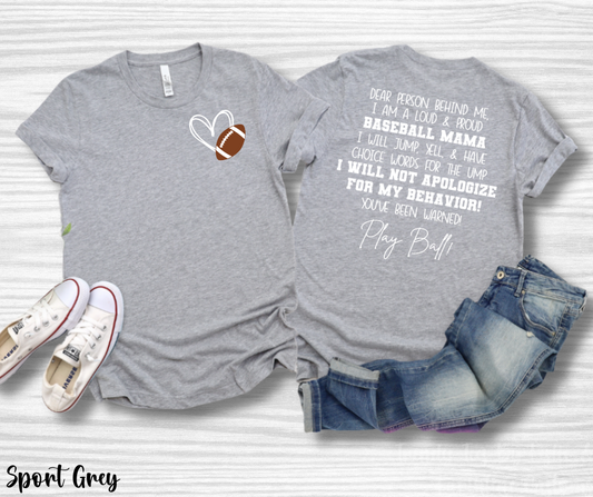 Football Heart Pocket ONLY