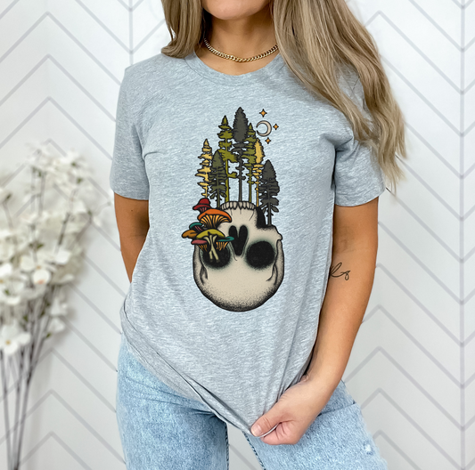 Skull mushroom Trees DTF Transfer