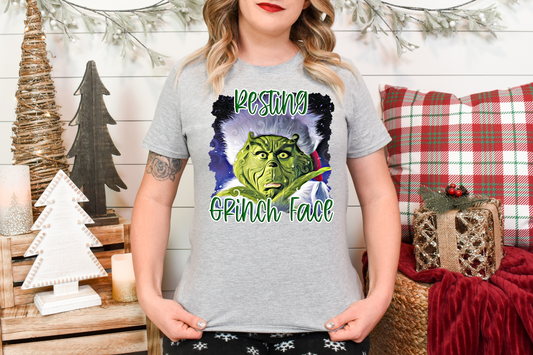 Resting Grinch Face DTF Transfer