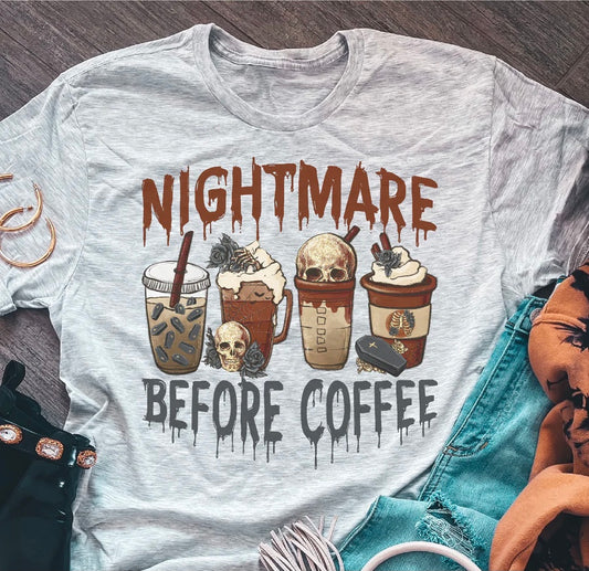 Nightmare Before Coffee DTF Transfer