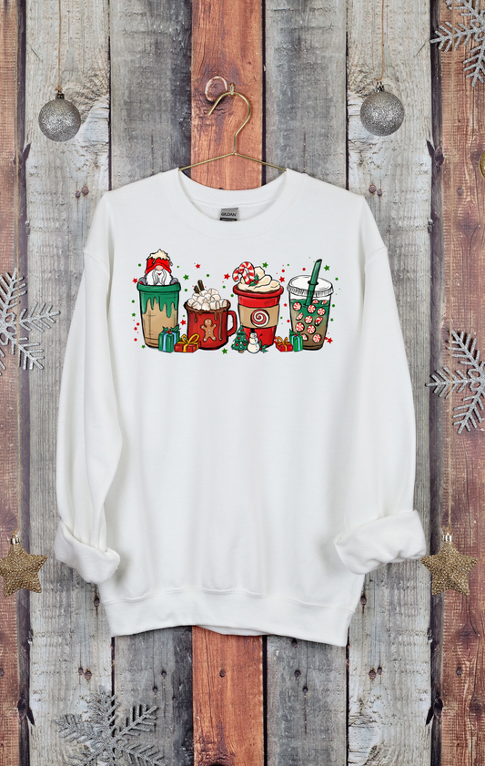 Red & Green Gnome Christmas Coffee DTF Transfer