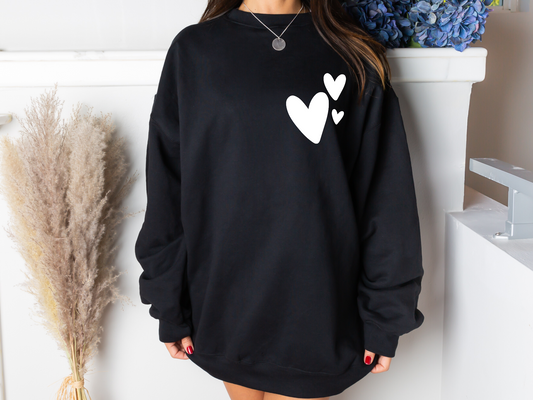 Three White Hearts DTF Transfer