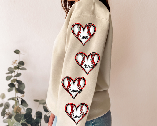 Individual Baseball Hearts -  DTF Transfer