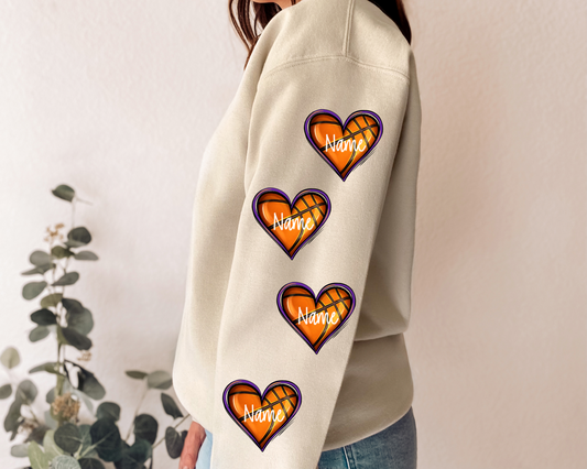 Individual Basketball Hearts -  DTF Transfer