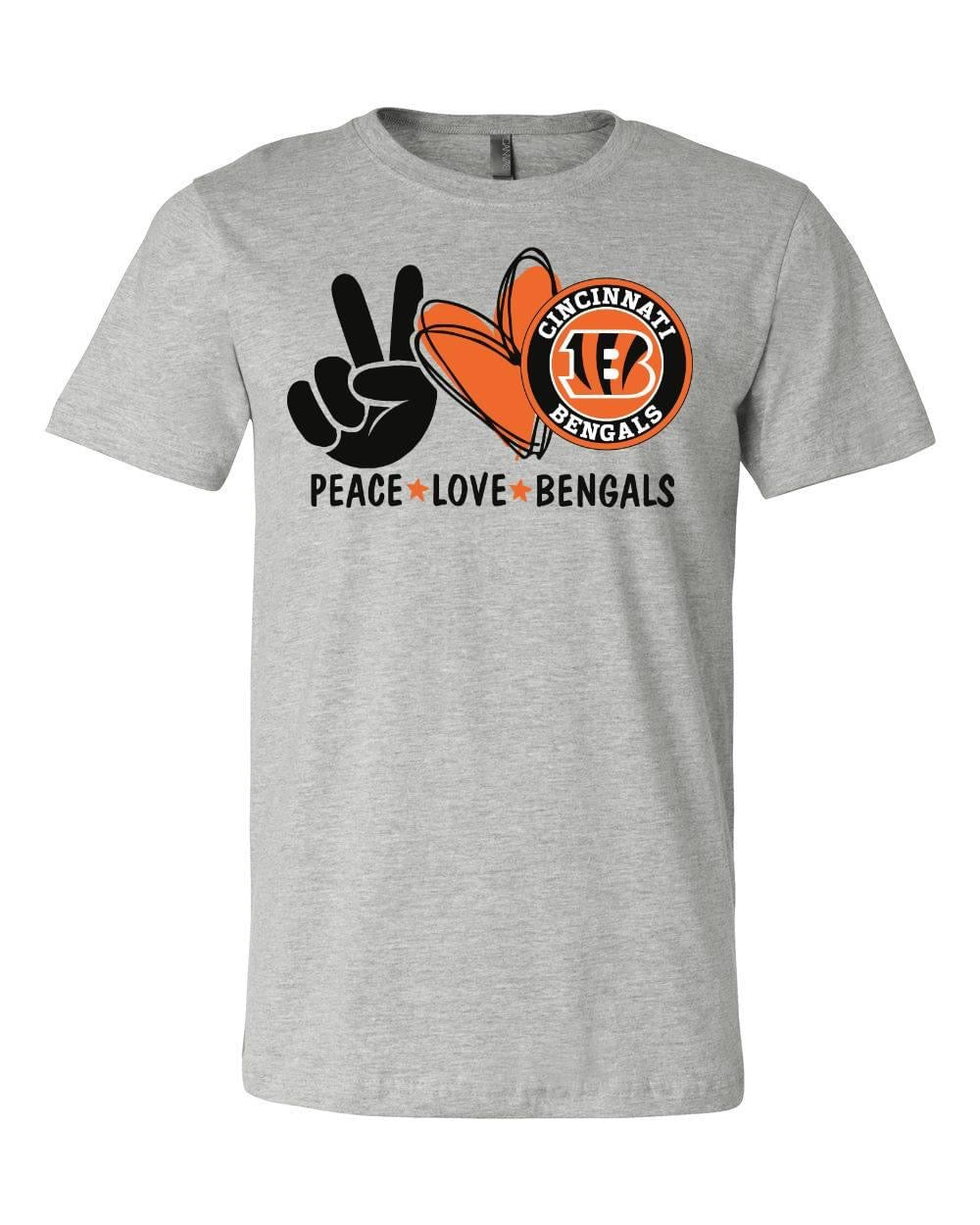 Peace Love Bengals Black DTF Transfer