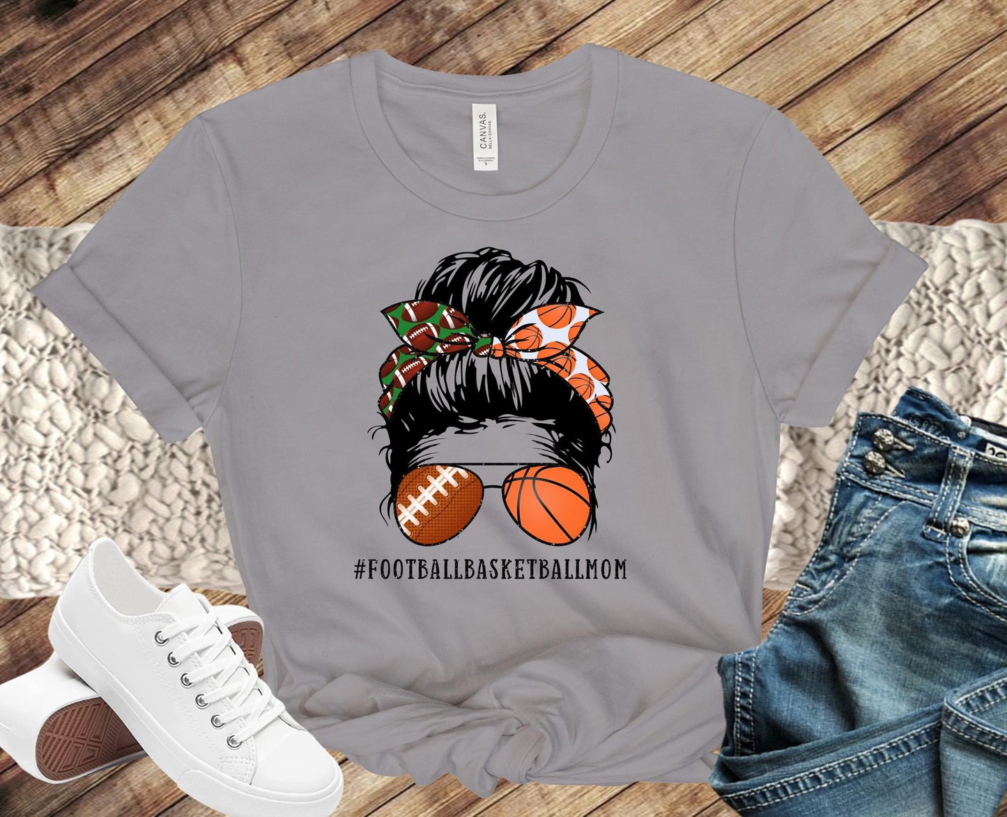 Football & Basketball Mom Messy Bun