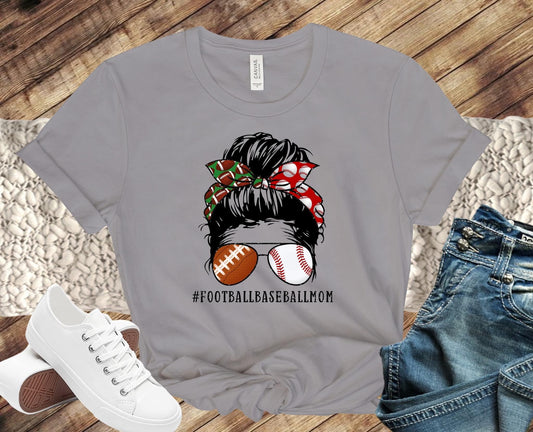 Football & Baseball Mom Messy Bun