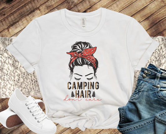 Messy Bun Camping Hair Don't Care Leopard
