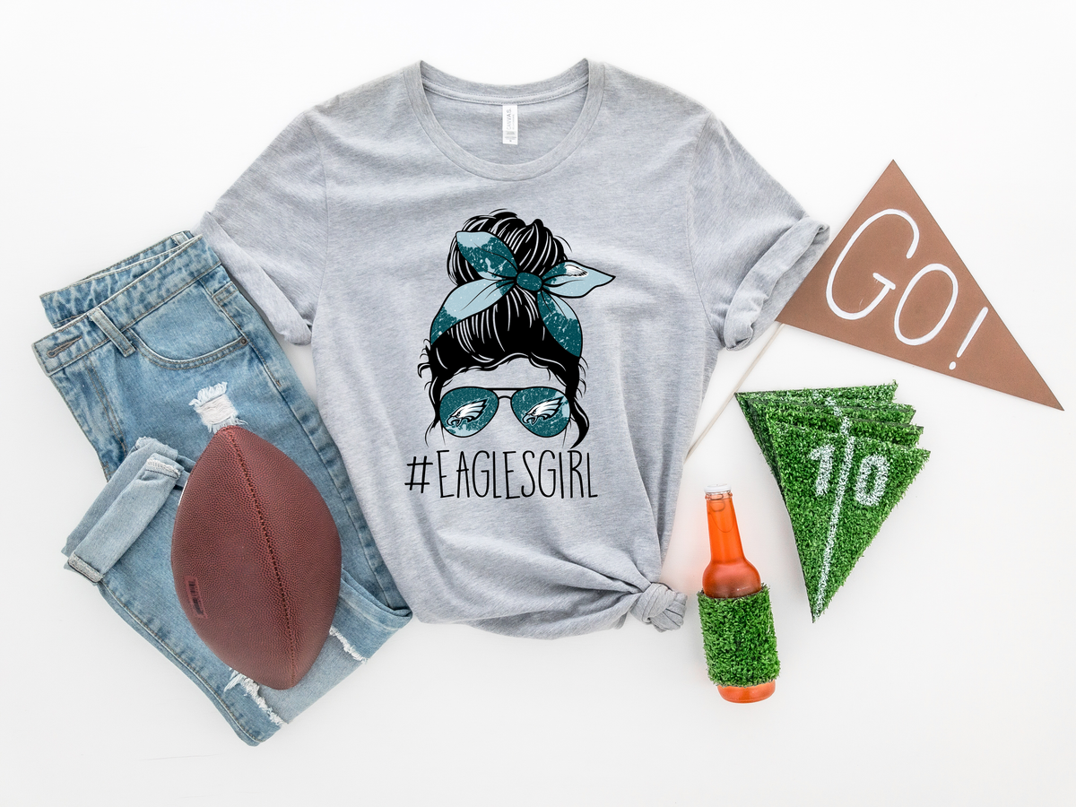 #EaglesGirl Messy Bun -  DTF Transfer