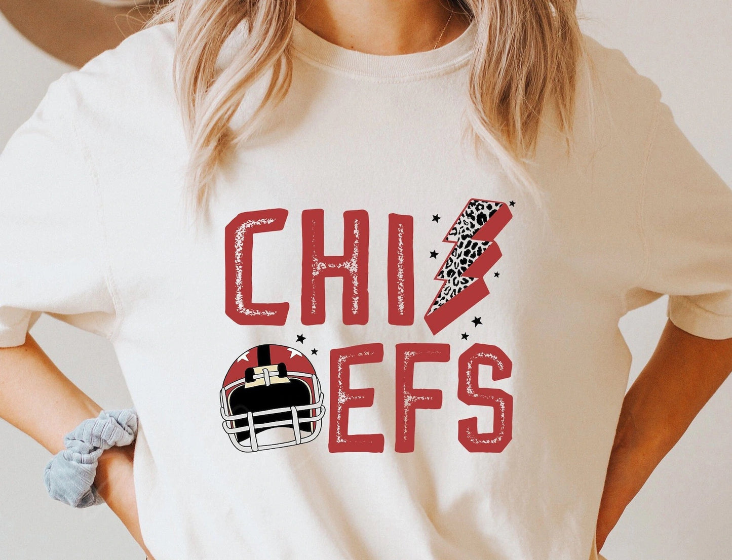 Helmet Leopard Bolt Chiefs -  DTF Transfer