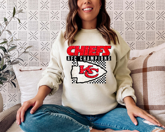 Chiefs AFC Champs Black Checkered -  DTF Transfer
