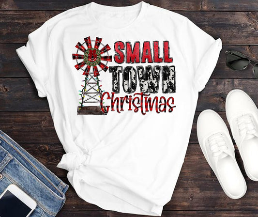 Small Town Christmas Windmill DTF Transfer