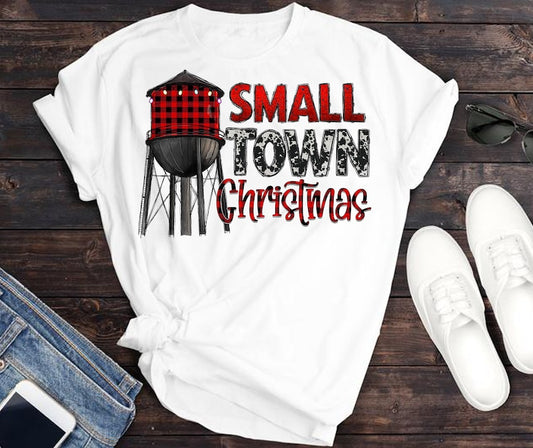 Small Town Christmas Water Tower DTF Transfer