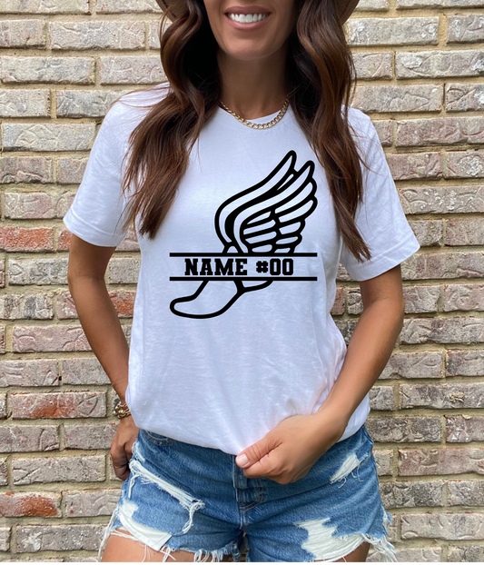 Personalized Track Shoe Name & Number -  DTF Transfer