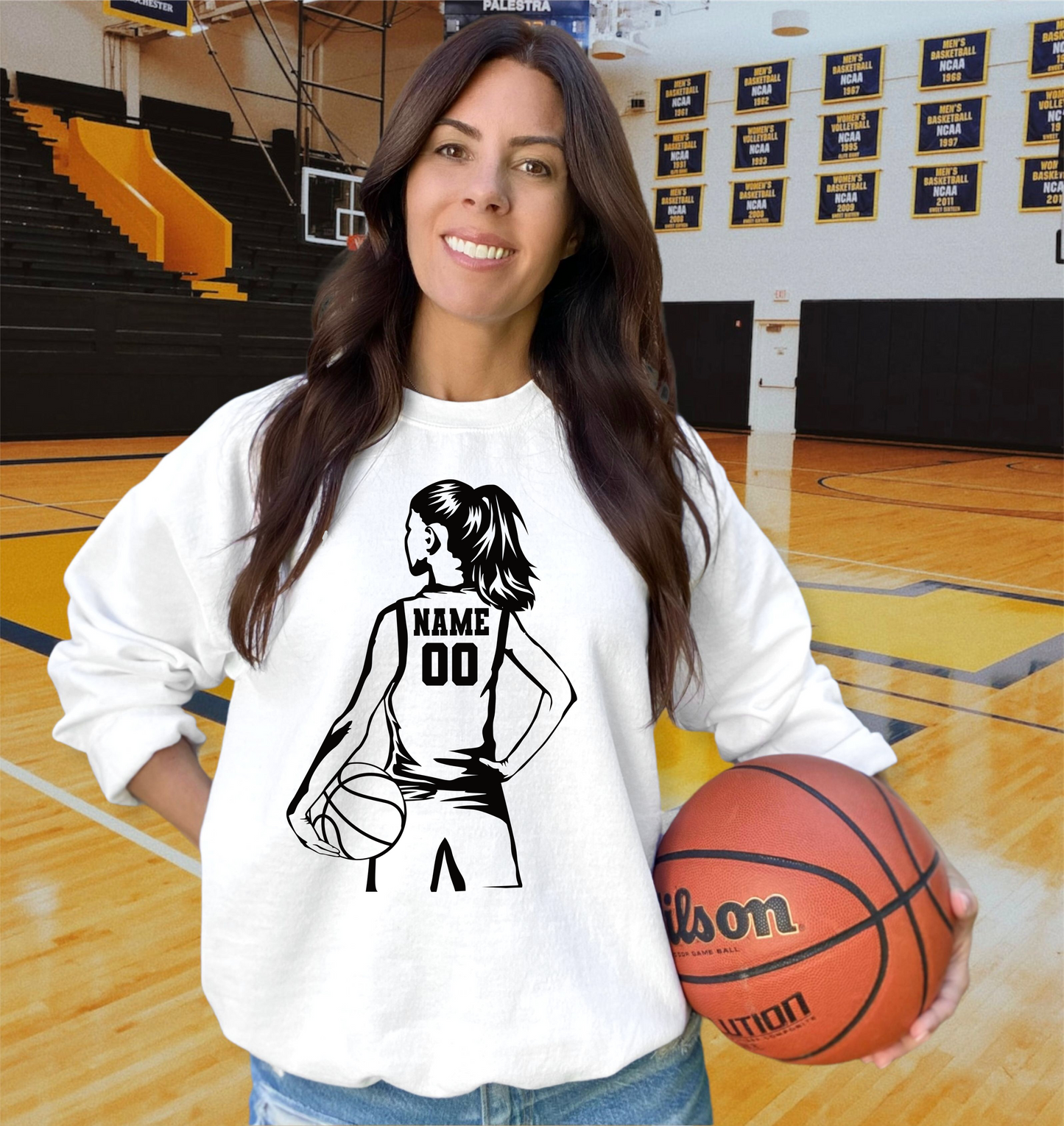 Personalized Girl Basketball Player Name & Number - DTF Transfer