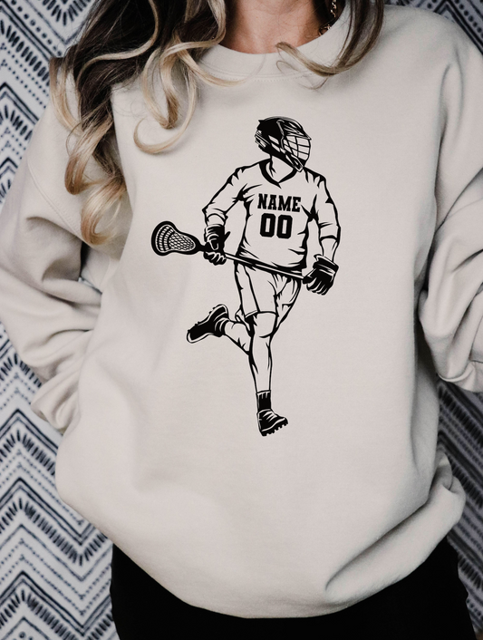 Personalized Lacrosse Player Name & Number - DTF Transfer