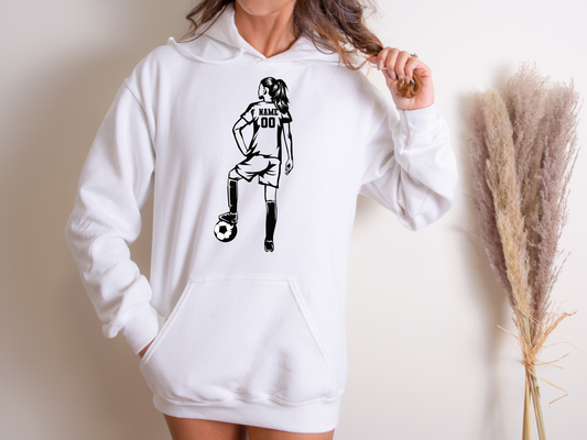 Personalized Girl Soccer Player Name & Number - DTF Transfer