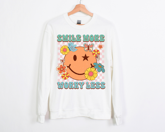 Smile More Worry Less DTF Transfer