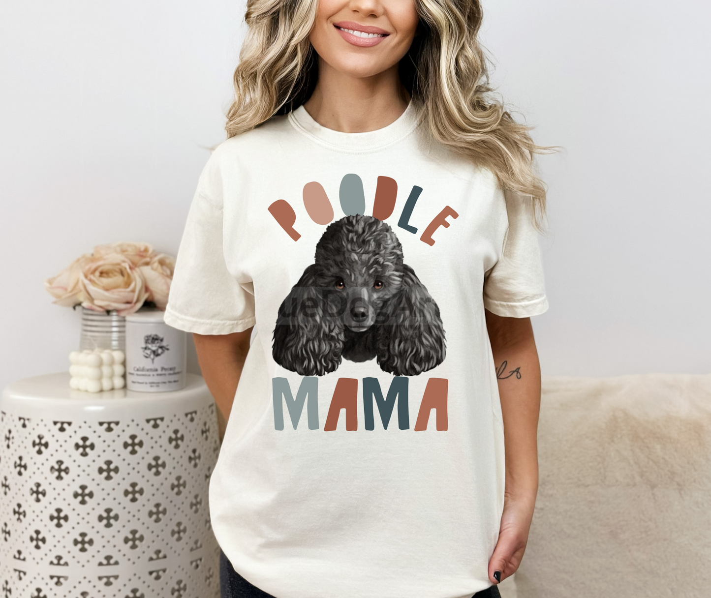 Black Poodle Mama DTF Transfer