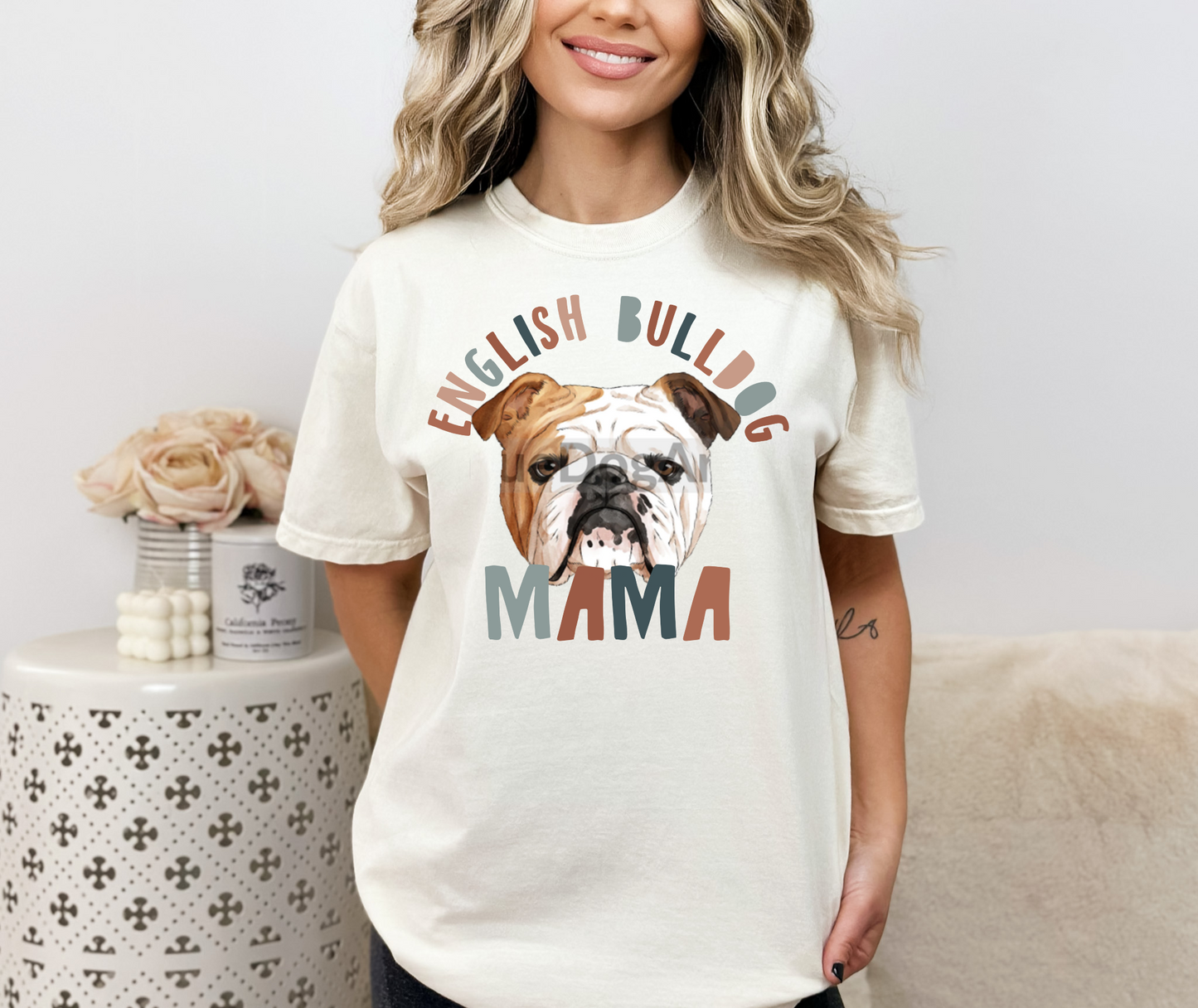English Bulldog Mama DTF Transfer