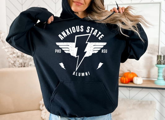 White - Anxious State Lightning Bolt - DTF Transfer