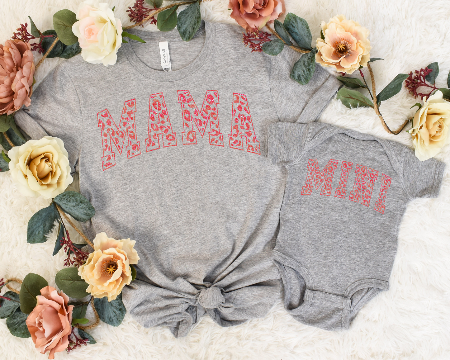 Mama Leopard Red Glitter - DTF Transfer (JUST MAMA)