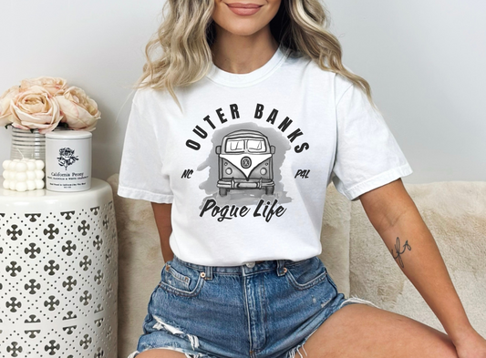 Black and White Outer Banks Pogue Life DTF Transfer