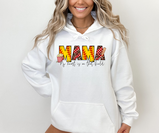 Red softball mama- My heart is on that field