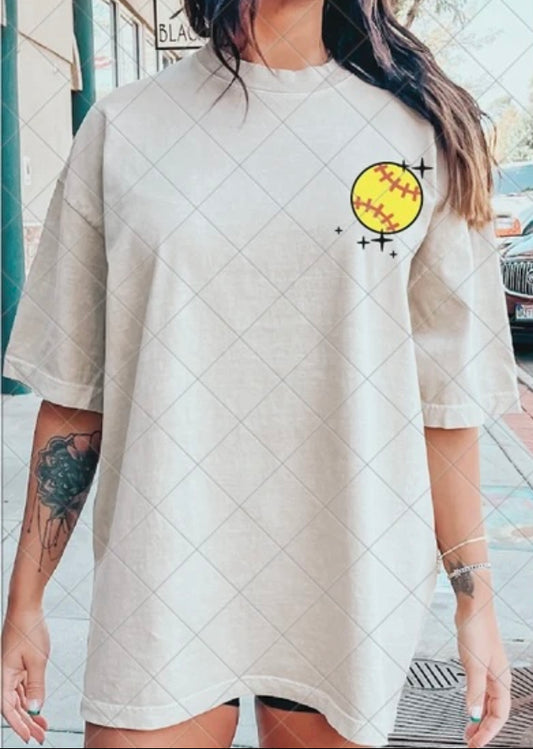 Color Softball Pocket DTF Transfer