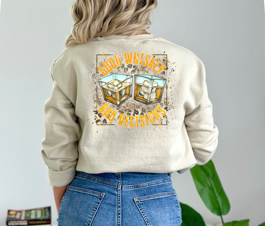 Good Whiskey Bad Decisions Orange - DTF Transfer