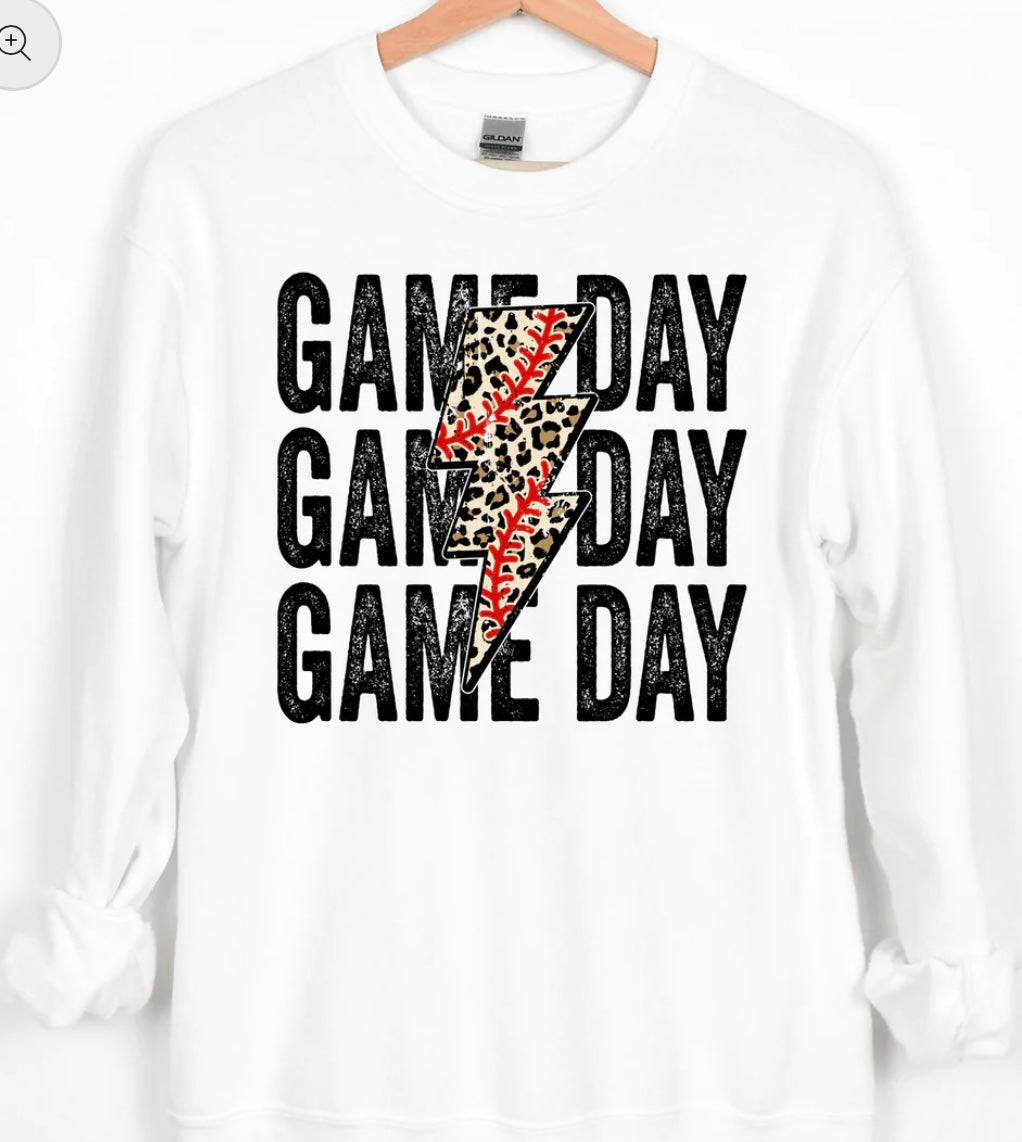 Game Day Leopard Baseball DTF Transfer