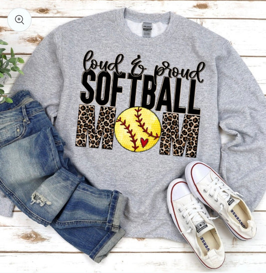 Loud & Proud Softball Mom DTF Transfer