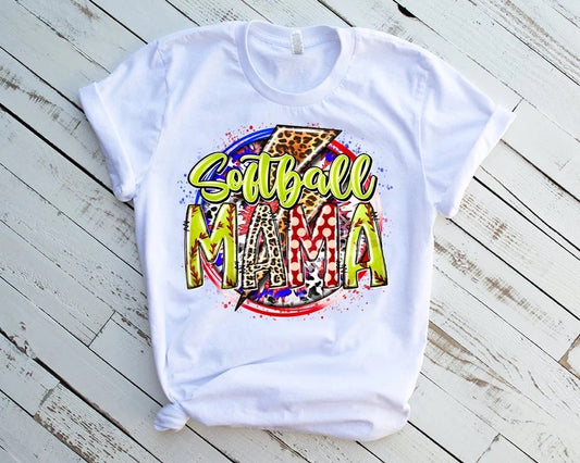 Softball Mama Lightning Bolt DTF Transfer