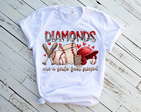 Diamonds are a girls best friend baseball  - DTF Transfer