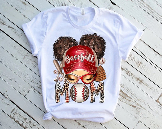 Baseball Mom Messy Bun - DTF Transfer