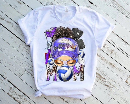 Volleyball Mom Messy Bun - DTF Transfer