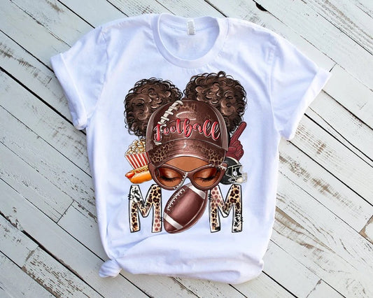 Football Mom Messy Bun - DTF Transfer