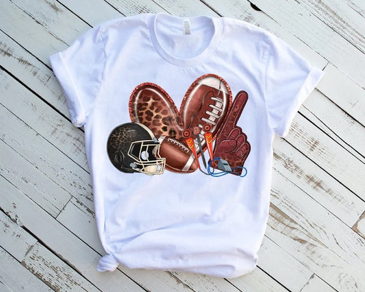 Football Heart Helmet Foam Finger - DTF Transfer