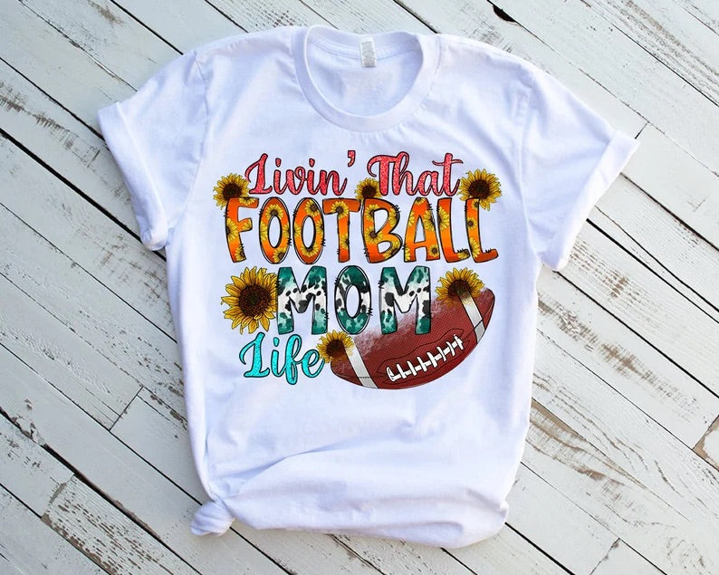 Livin' That Football Mom Life Sunflower - DTF Transfer