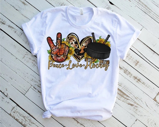 Peace Love Hockey Western Sunflowers - DTF Transfer