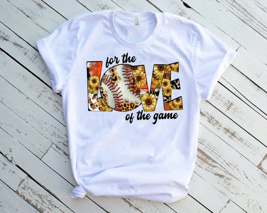 Western Sunflower For the Love of the game Baseball - DTF Transfer