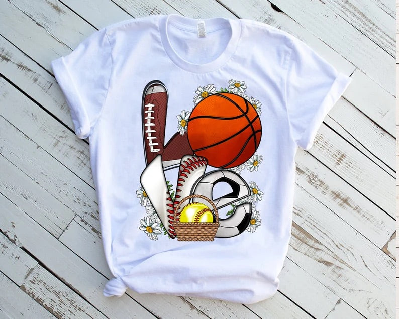 LOVE Football Basketball Baseball Soccer Softball Easter - DTF Transfer