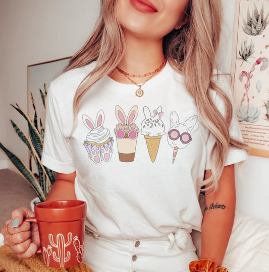 Easter Cupcake Coffee Ice Cream Cotton Candy - DTF Transfer