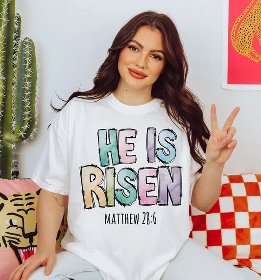 He Is Risen Watercolor Pastel - DTF Transfer