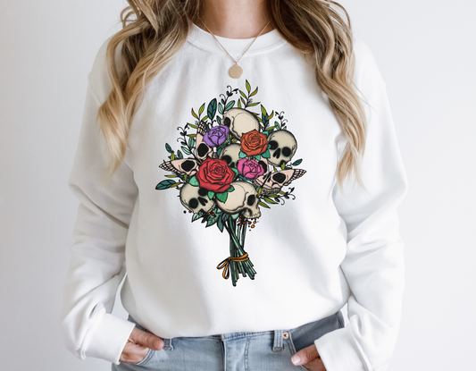 Skull Flower Bouquet DTF Transfer