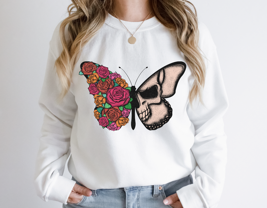 Floral Skull Butterfly DTF Transfer
