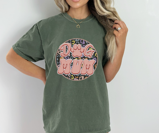 Dog Mum Circle Leopard DTF Transfer