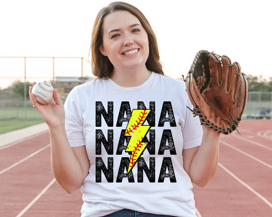 Nana Repeat Softball Lightning Bolt