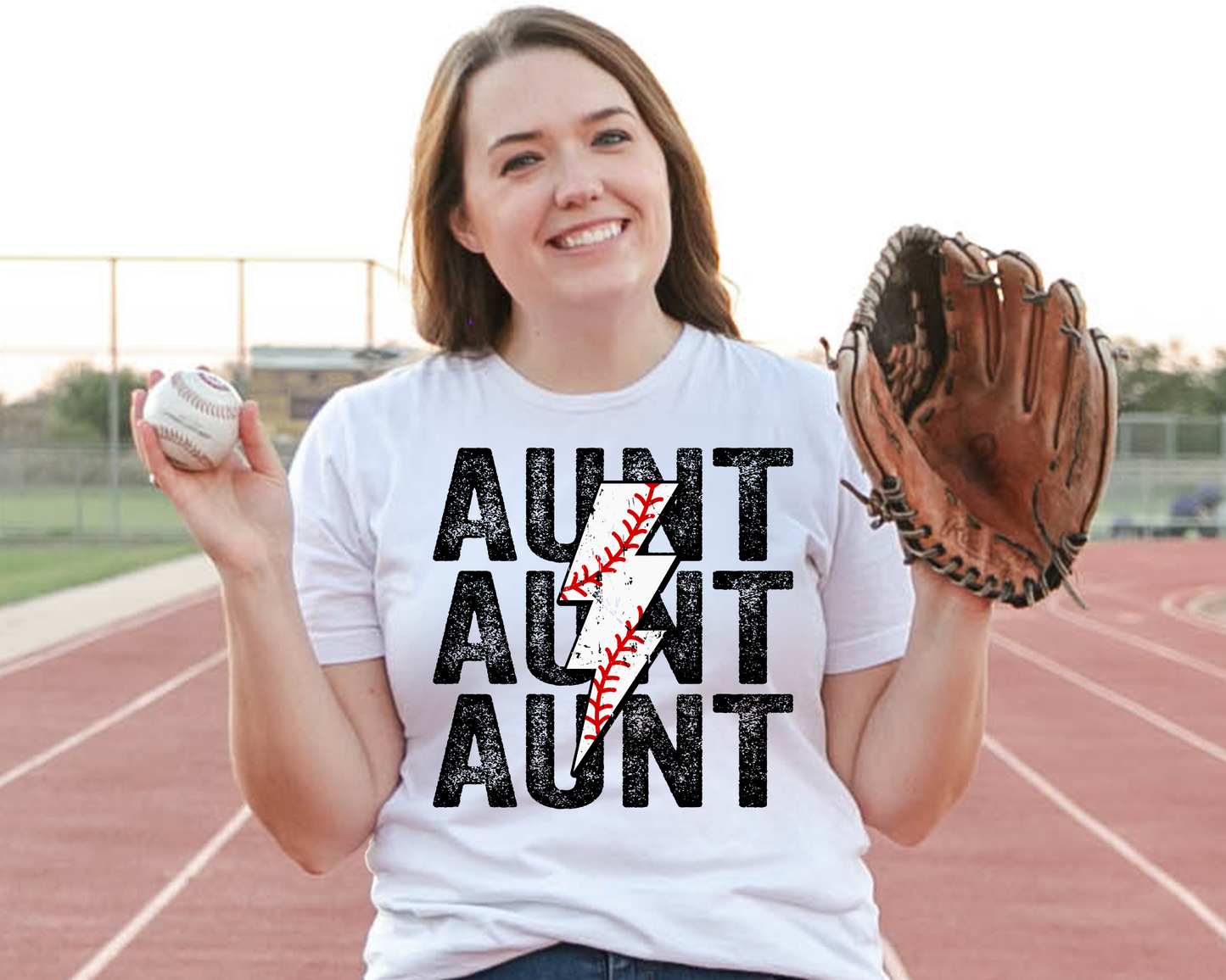 Aunt Repeat Baseball Lightning Bolt